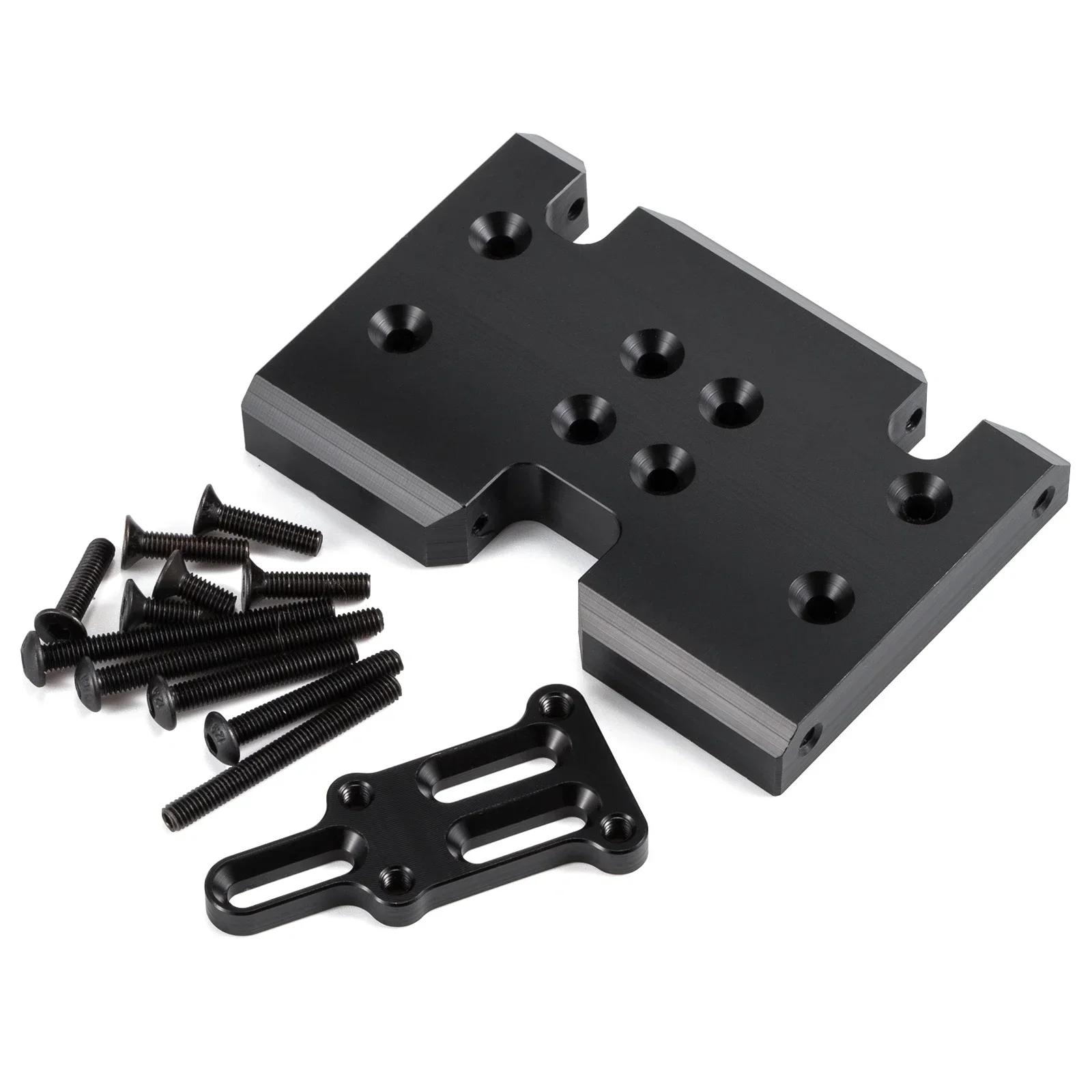 Machined Delrin Skid Plate with Shims for 1/10 RC Rock Crawler LCG Chassis 2Low Transmission Axial 3 Gear Element Gearbox
