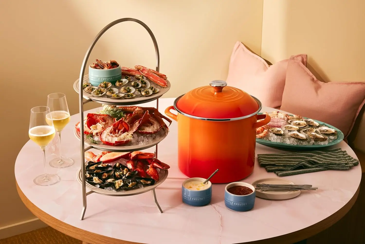 12 Quart Enamel on Steel Traditional Stockpot with Stainless Steel Knob in Sea Salt Color, Durable and Versatile for Cooking