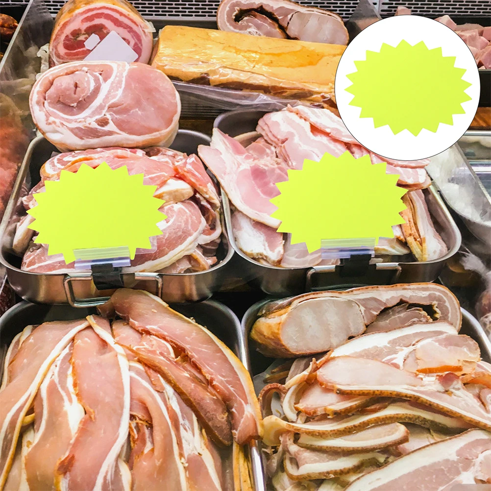 

50 pcs Shaped Price Labels Material Simple Design Advertising Paper Supermarket Retail Sale Display Signs