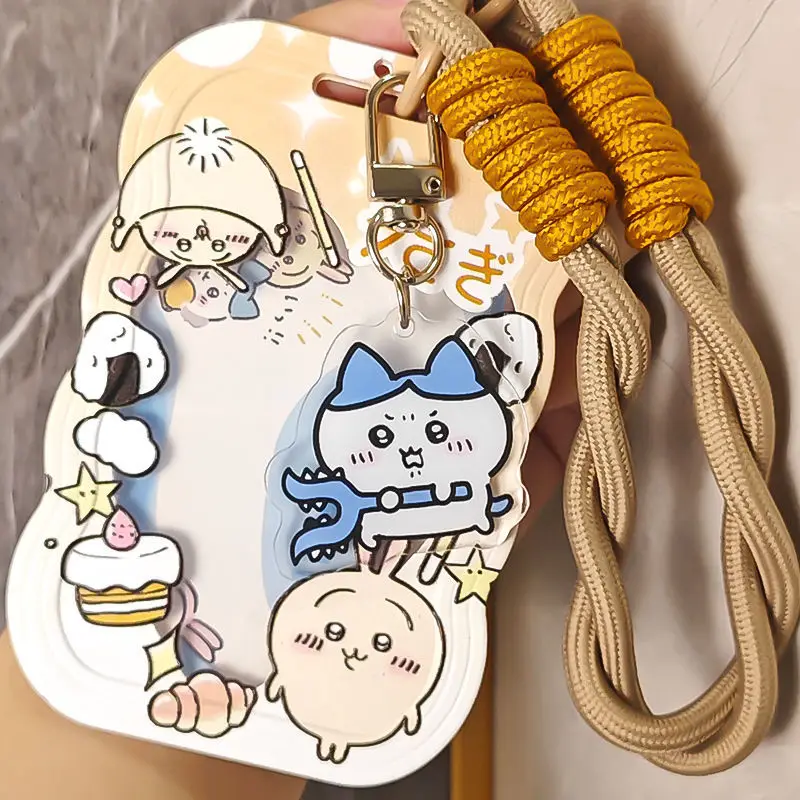 Chiikawa Card Case Kawaii Hachiware Usagi Student Sliding Meal Card Subway Bus Card Decorative Cartoon Accessory Holiday Gifts