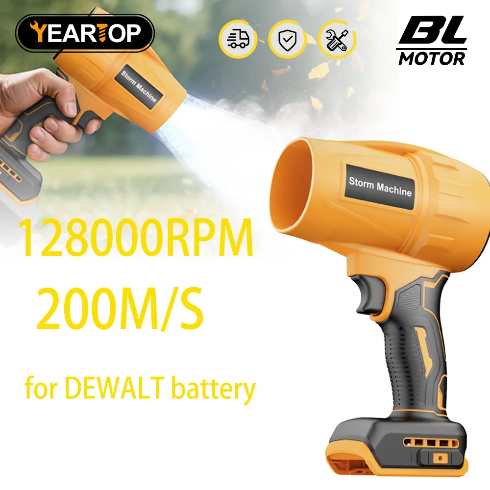 

128000RPM Brushless Electric Turbo Blowers Jet Fan 200M/S Handheld Leaf Electric Air Blower Dust Blowing for Dewalt 18V Battery