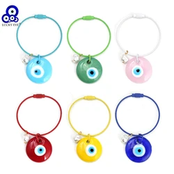 Lucky Eye Glass Turkish Evil Eye Keychain Imitation Pearl Key Chain Bag Car Keyring for Women Men llavero porte clé מחזיק מפתחות