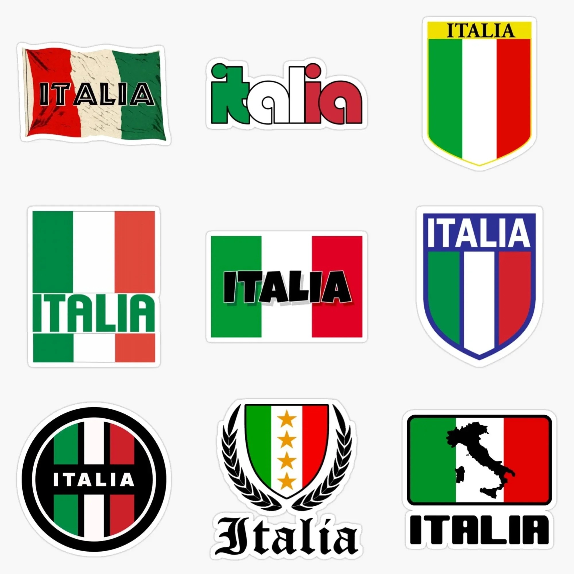 

Italy Flag Emblem Creative PVC Waterproof Sticker for Decorate Car Truck Bicycle Window Helmet Table Fridge Decal Accessorie