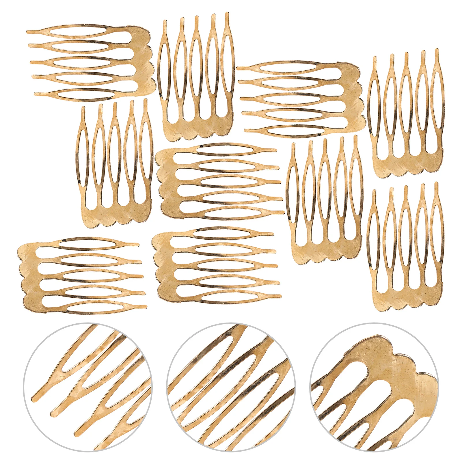 10 Pcs Five-tooth Hair Comb Side Combs for Women Fine Thin Headgear Slides Small Decorative Accessories Wedding Material