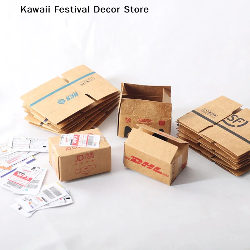 1:12 Dollhouse Miniature Simulation Express Box Mini Cute Carton Dollhouse Furniture Accessories Decor Toy Kids Christmas Gifts