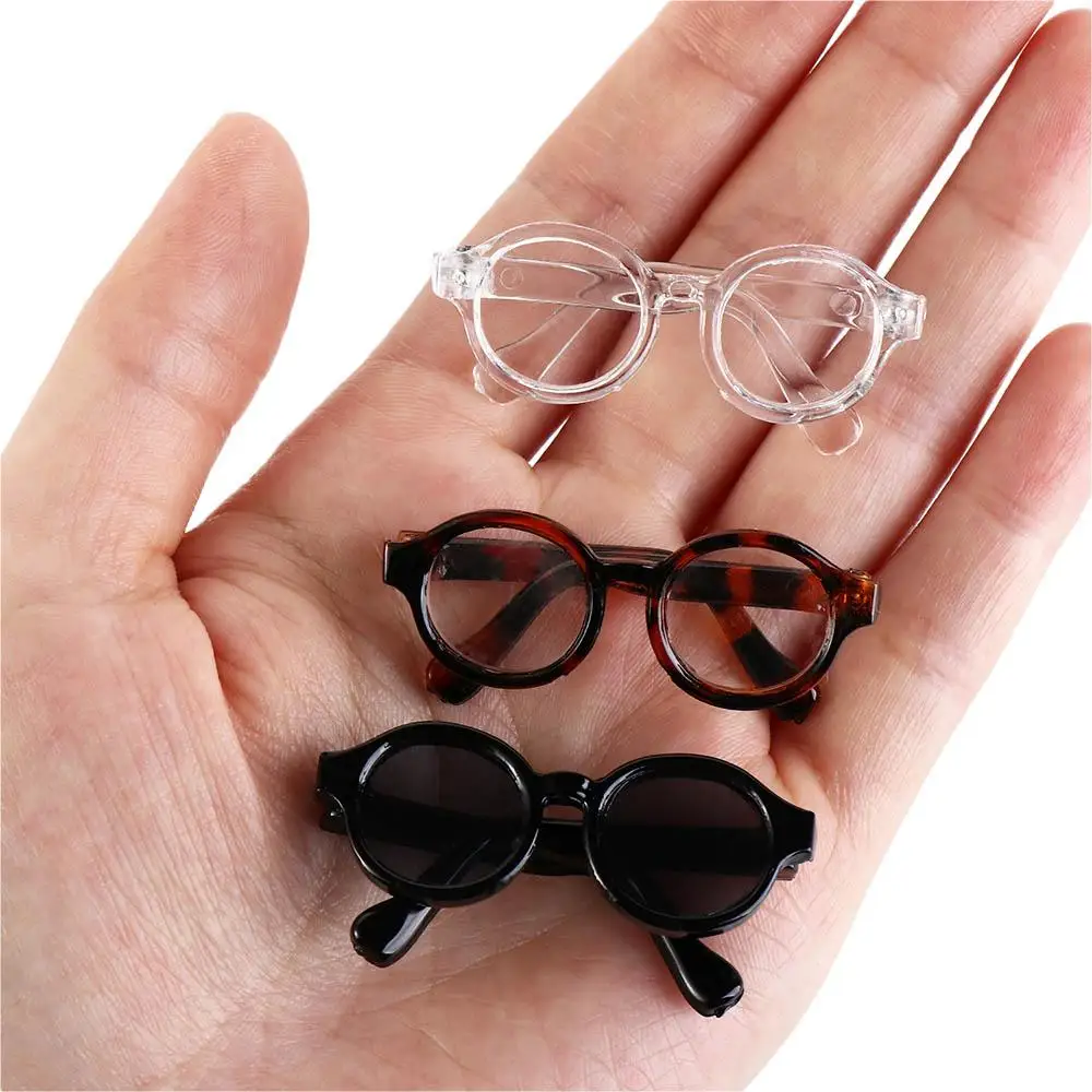 4.5cm Candy Color Doll Mini Glasses Round Frame Glasses Doll Accessory Clear Lens Doll Eyeglasses Lovely Kids Toy Doll Ornament
