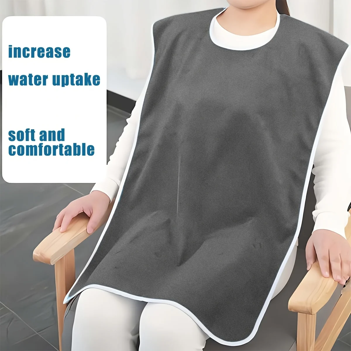 1pc Adult Bib for Eating and Care, Soft and Lightweight Daily Care Apron, Essential Aid for Elderly Mealtime Recovery