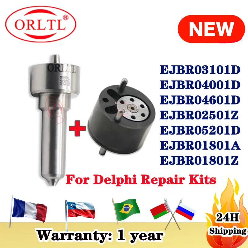 ORLTL Nozzle+Valve Repair Kits For DELPHI INJECTOR EJBR03101D EJBR04001D EJBR04601D EJBR02501Z EJBR05201D EJBR01801A EJBR01801Z