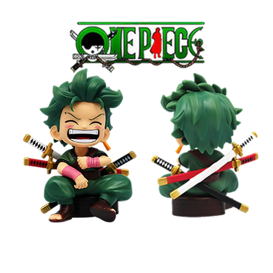 One Piece anime characters Luffy Zoro and Sanji desktop car decorations PVC models Halloween Christmas and birthday gifts