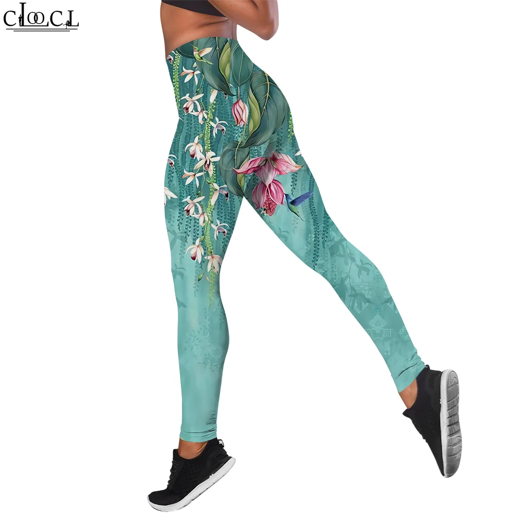 CLOOCL Women Legging Green Pants 3D Printed Trousers Female for Outdoor Workout Gym Tights Stretch Sportswear Yoga Pants