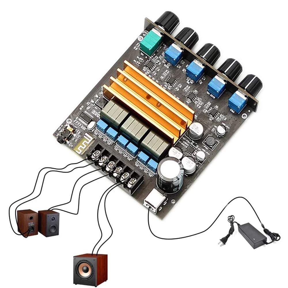 TPA3221 2.1-channel Digital High-Power Fidelity Class-D HIFI Audiophile Subwoofer Bluetooth 5.0 Amplifier Board