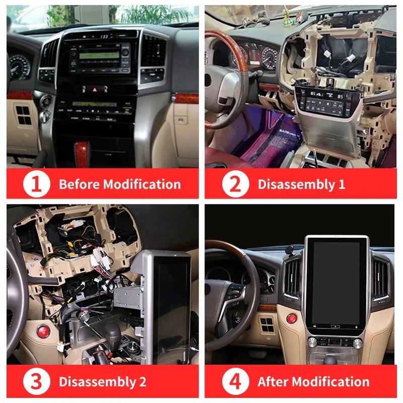 2008-2015 Upgrade 2021 RHD LHD Toyota Land Cruiser 200 LC200 Interior Modification Accessories Steering Wheel Gearbox 2012 2013