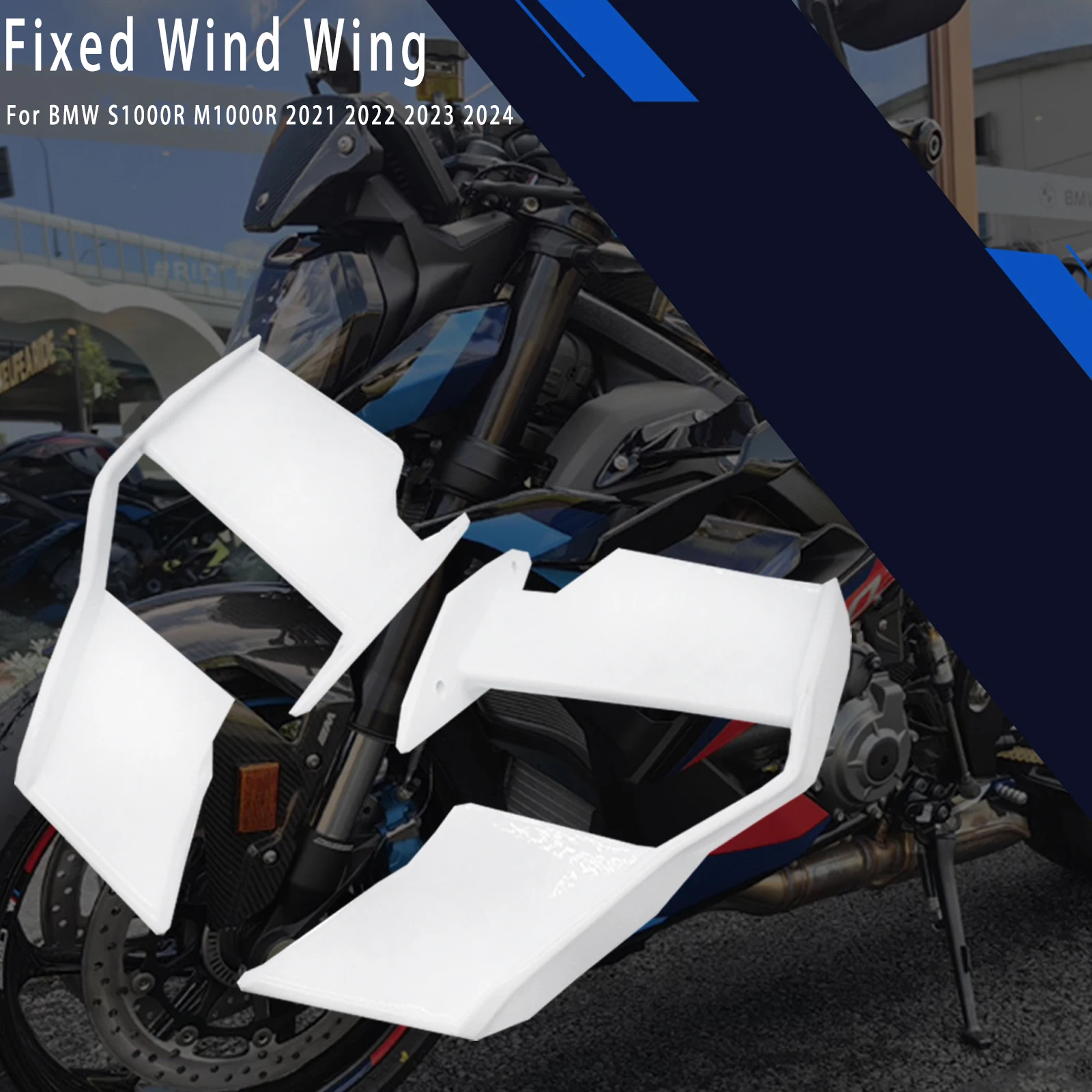 

Motorcycle fixed wing Fairing Front Aerodynamic Spoiler Winglet For Bmw S1000R S1000r M1000R 2021 2022 2023 2024