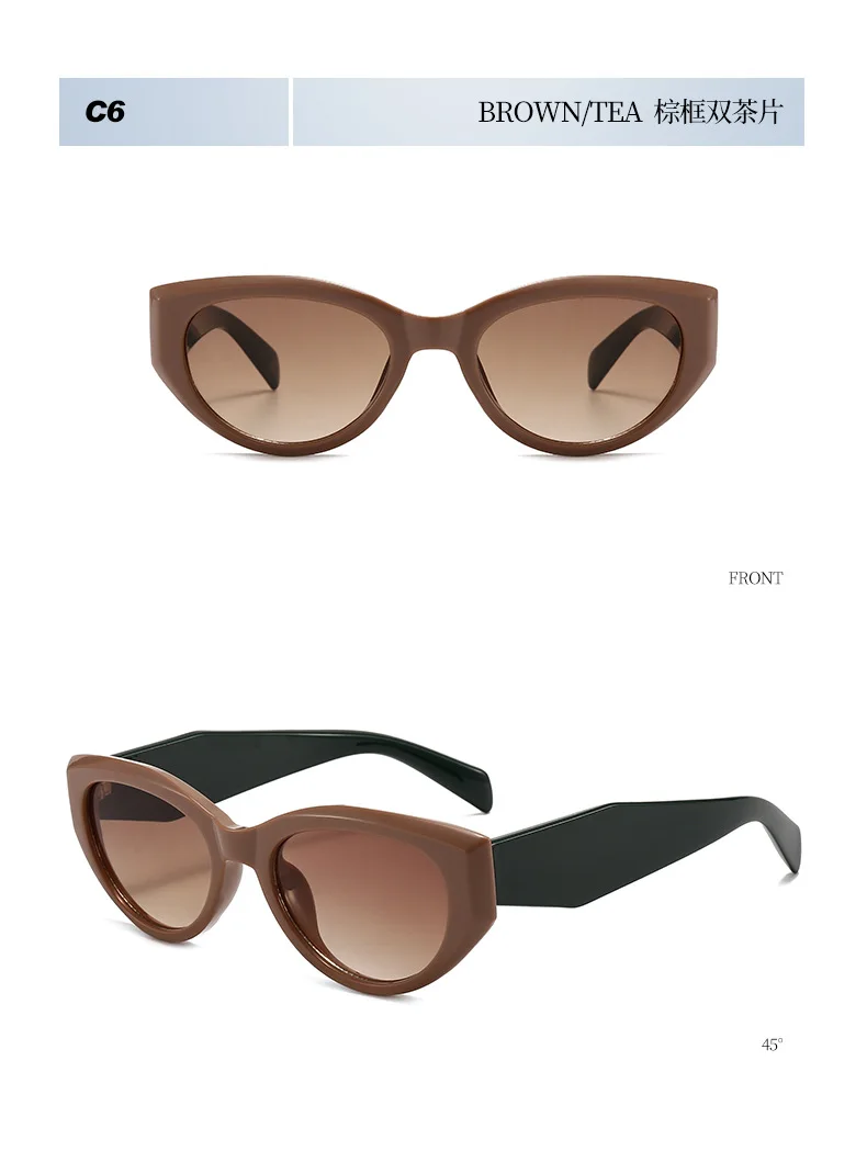 Trendy Beliebte Cat Eye Sonnenbrille Weiblich Männlich Luxus Marke Designer Brillen Outdoor Fahren Reise Schatten Unisex UV400 Lentes – Detail 19