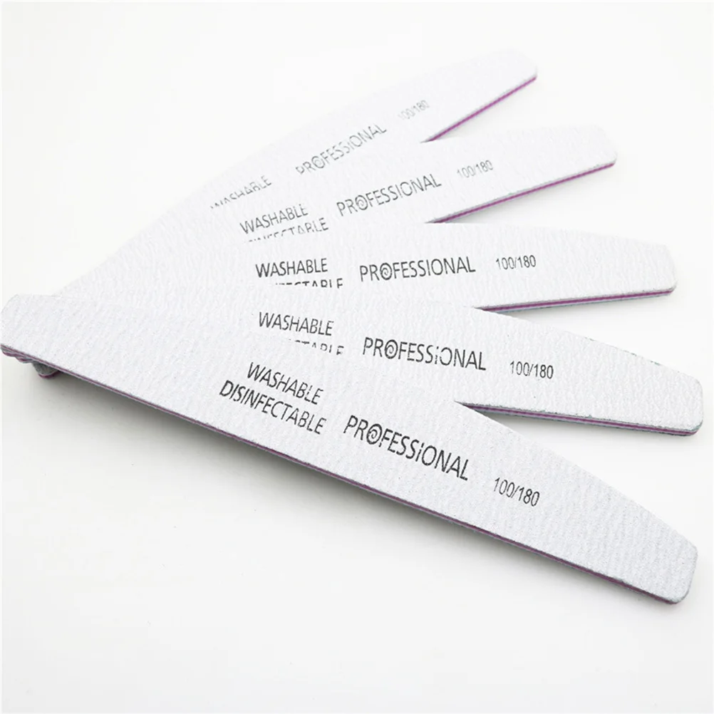 

Professional Nail Files Double Sided Washable Rounded Corner for Natural False Extensions Manicure Nail Buffer Smooth Shiny