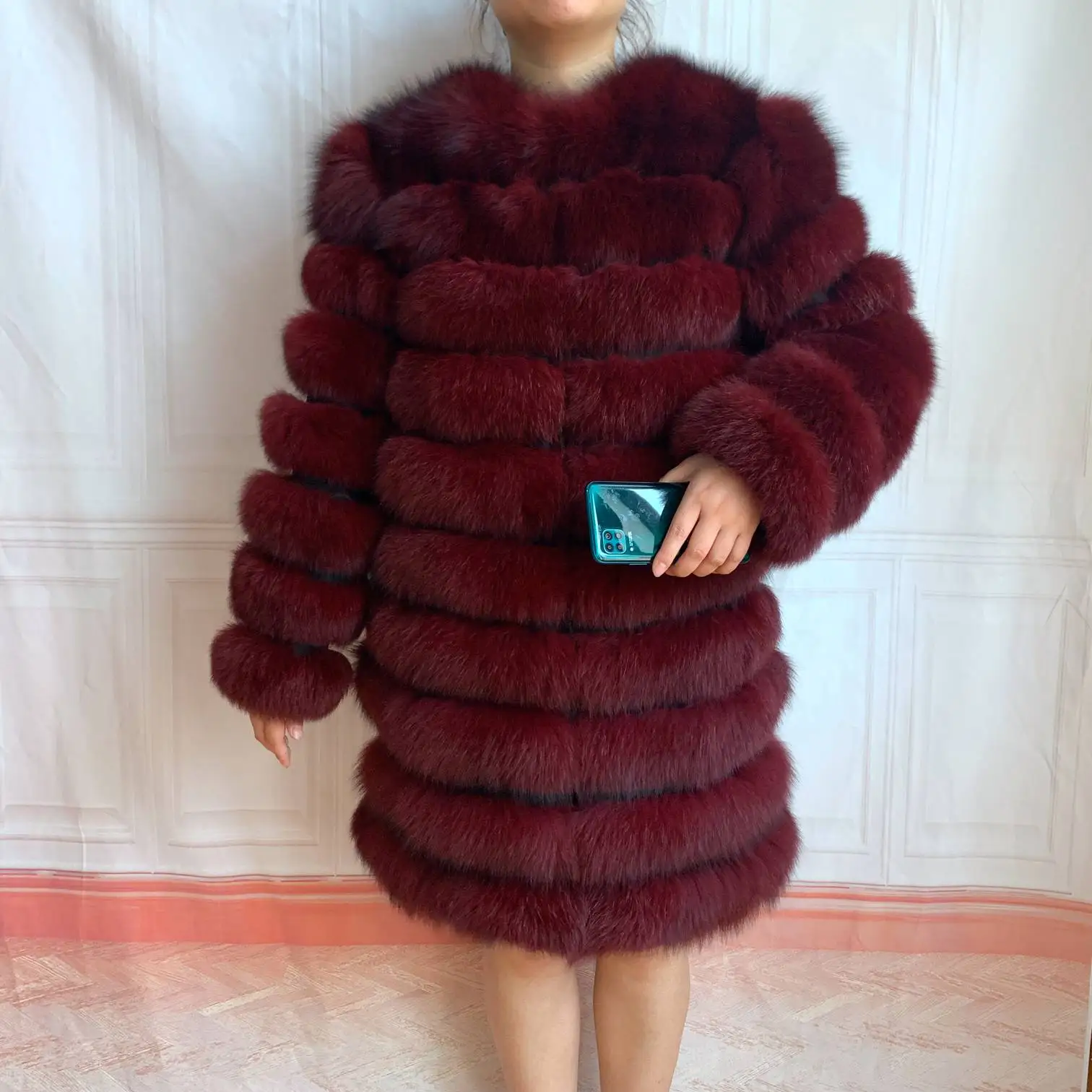NEW 4in1 Real Fox Fur Long Coat Winter Coat for Women Jackets Vest Winter Outerwear Women Fox Fur Coat High Quality Fur Clothes