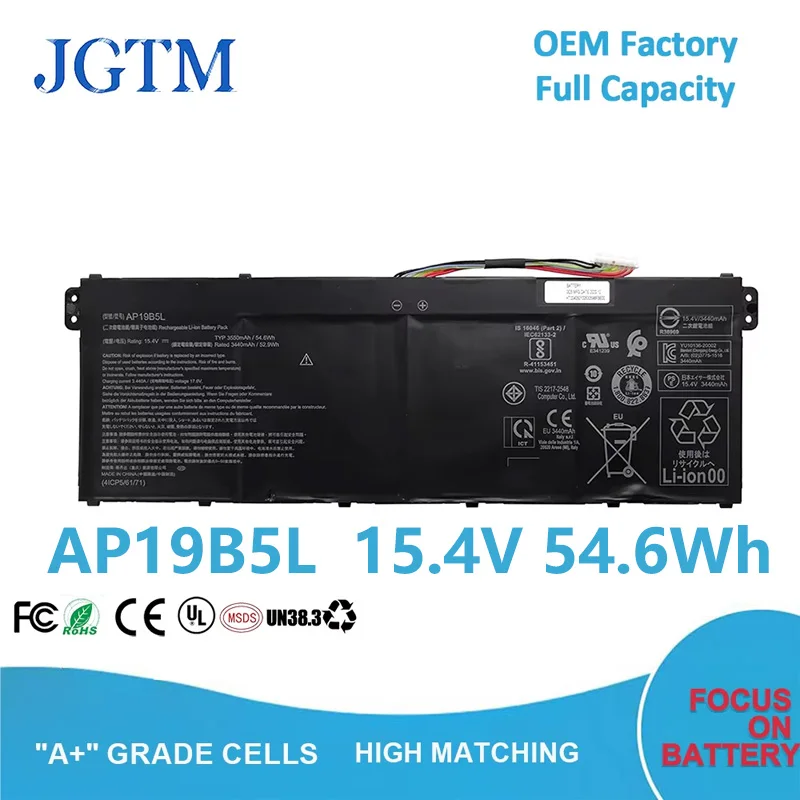 AP19B5L 15.4V 54.6Wh Battery Replacement for ACER Aspire 5 A515-43 A515-43G A515-52 A515-52G A517-52G / Swift 3 SF314-42 SP314