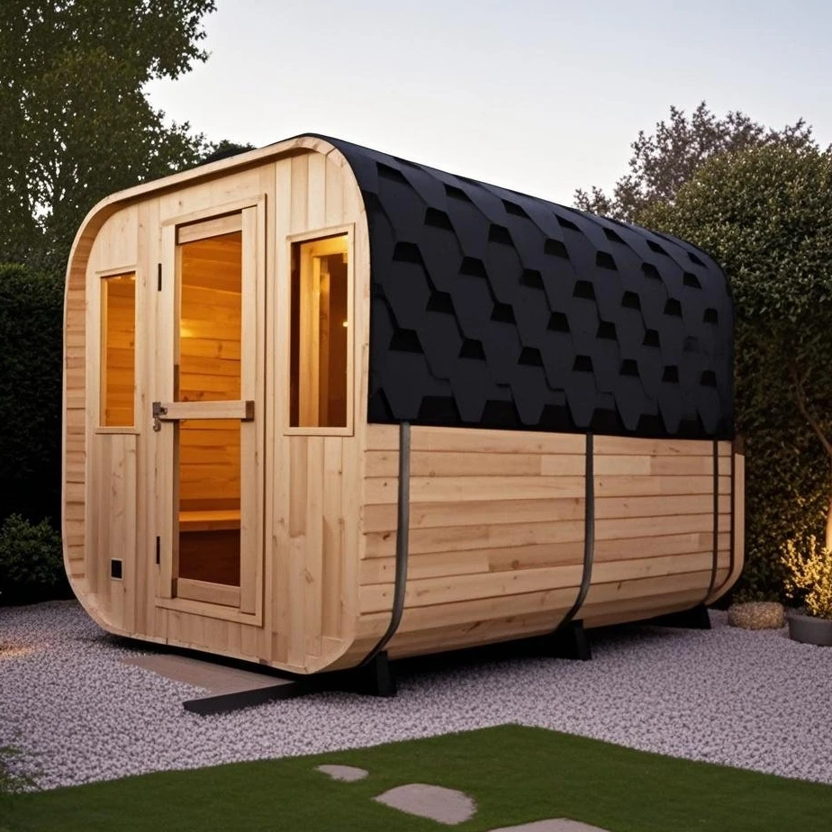 JCHousehold في الهواء الطلق غرفة ساونا هيملوك طبلة خشبية أربعة أشخاص غرفة البخار فيلا مخصصة ستة أشخاص متعدد الأشخاص فناء البخار