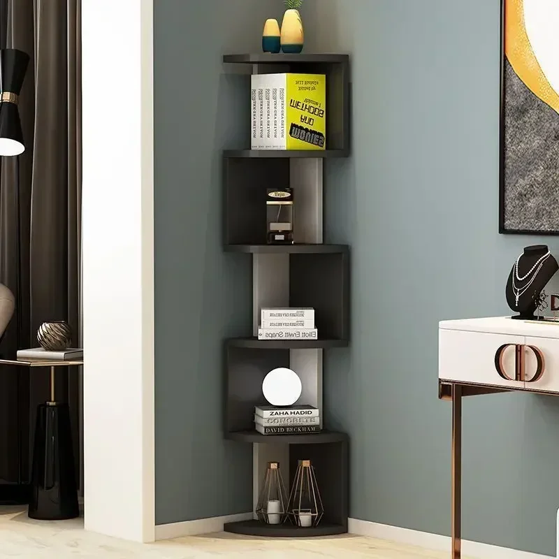Bedroom Study Corner Simple Floor Creative Triangle Corner Multi-layer Shelf Home Living Room  Bookshelf Bookcase Book Storage