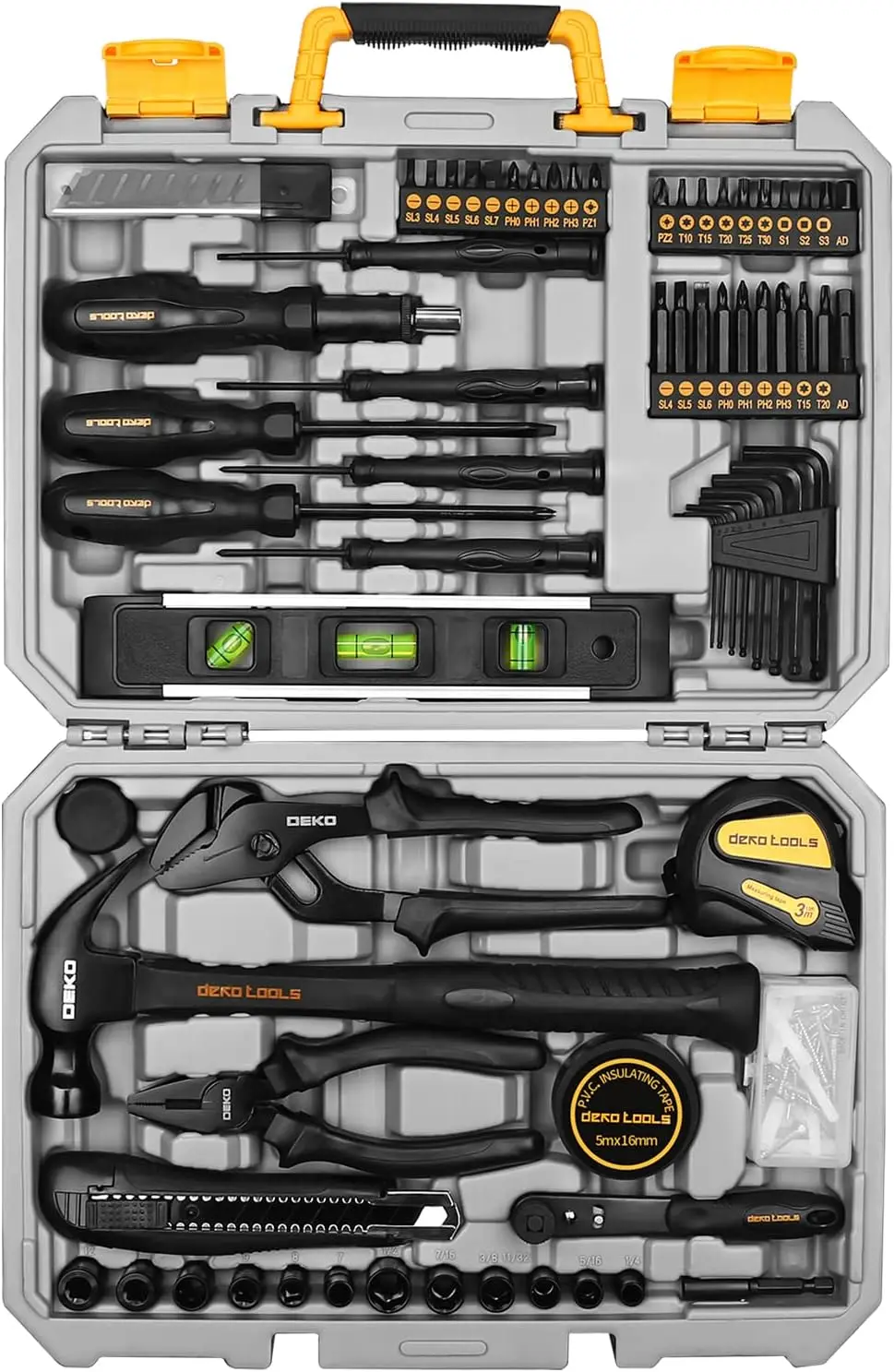 150 Piece Tool Set, General Household Hand Tool Kit, Home Repair Tool Kit with Plastic Toolbox Storage Case for DIY Project