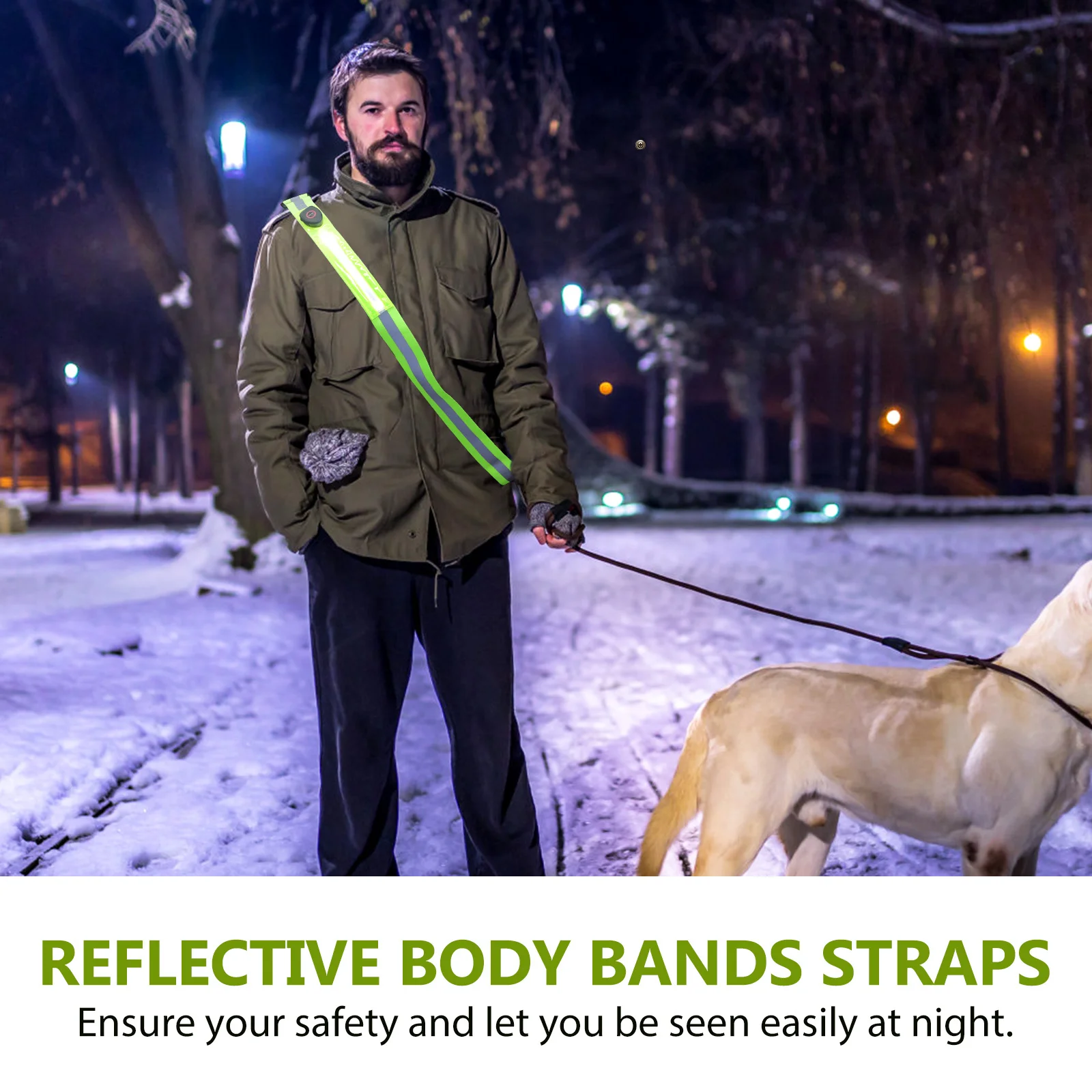 

1pc Reflective Belt High Visibility Lightweight Running Strap For Night Cycling Walking Safety Sports Band Outdoor Fitness Led