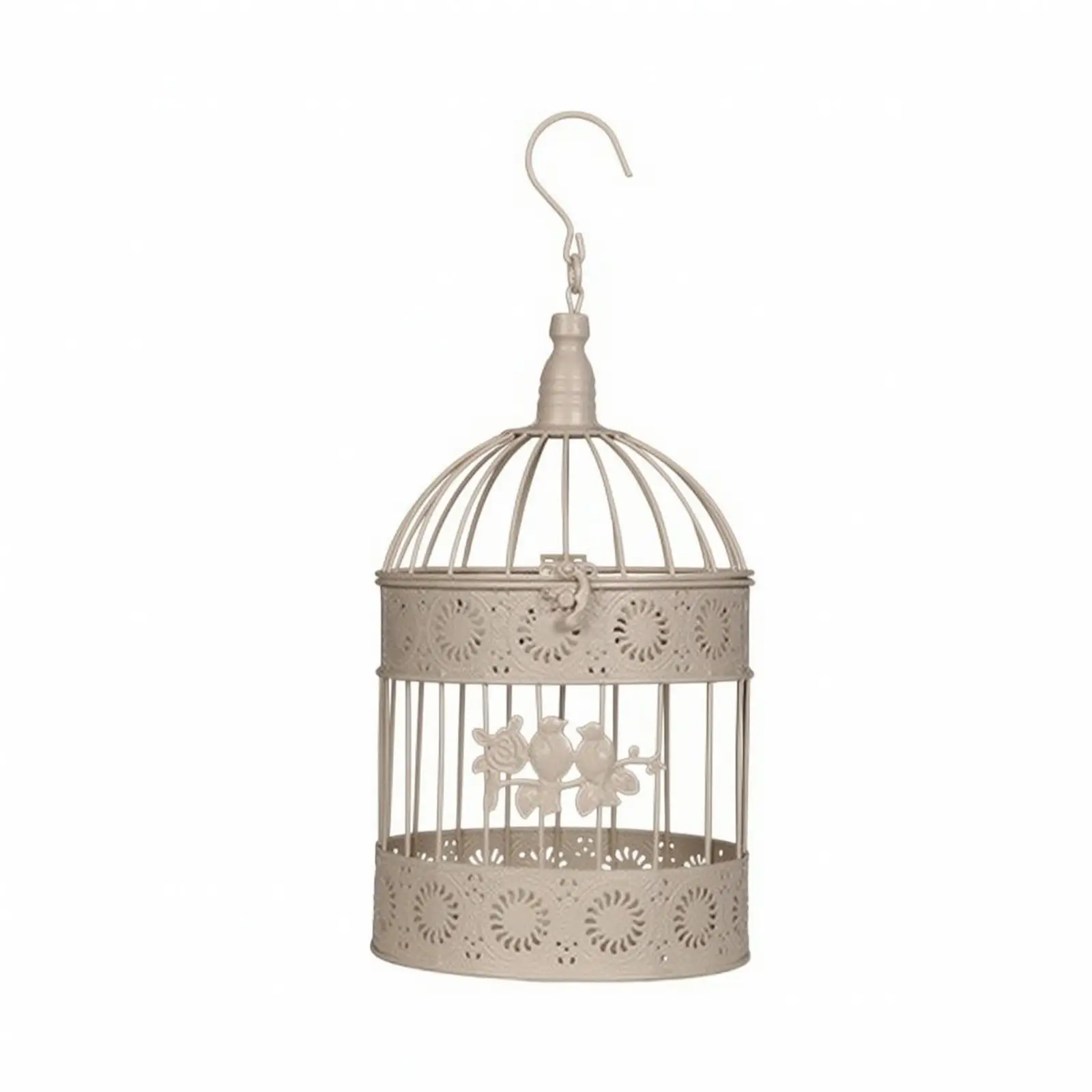 4 Pieces Vintage Birdcage with Domed Top | Ornamental Perforated Metal Bands,