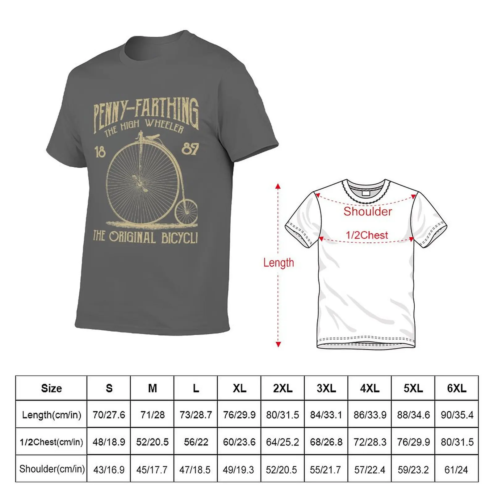 Penny Farthing Retro Vintage Distressed Design T-Shirt funny t shirts dark humor funny t shirts cotton T-Shirt