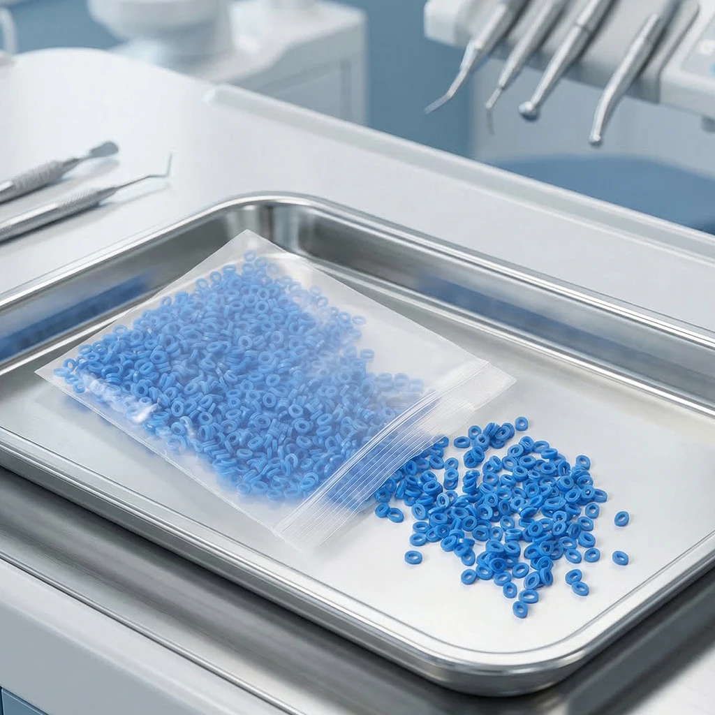 1000 Stück/Packung AZDENT Dental Kieferorthopädische Separatorbänder Elastische Gummibänder Zahnmedizinisches Material zur Erweiterung des Zahnraums – Detail 4