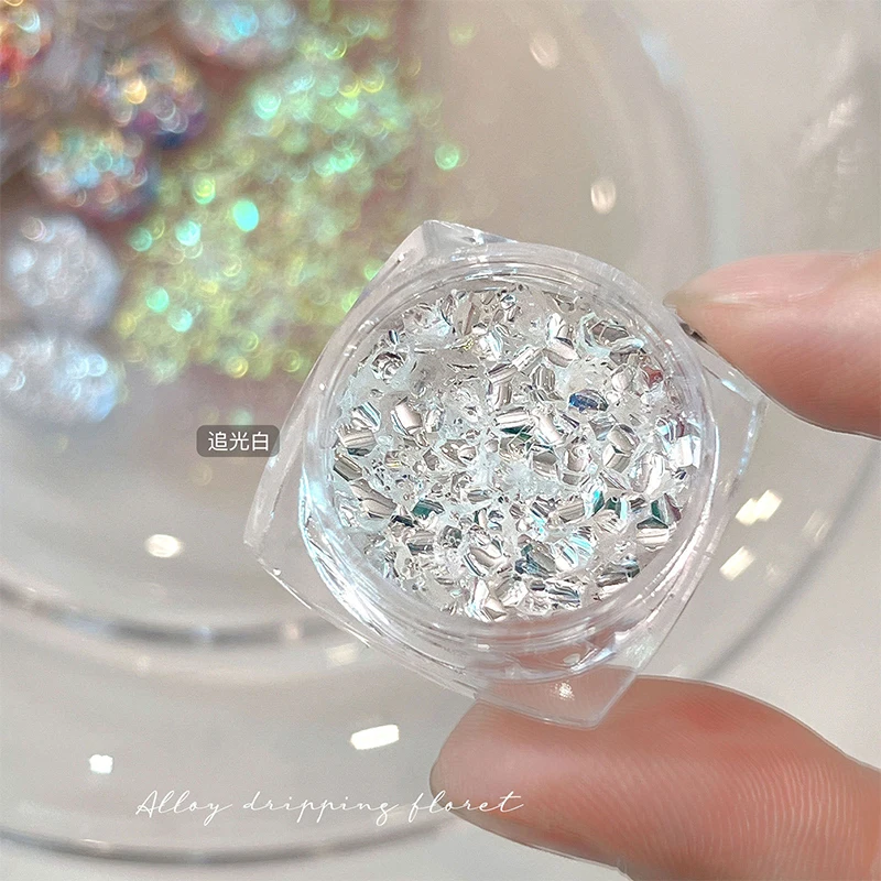 3D Super Shiny Colorful Nail Glitter Accessories Gradient Irregular Chasing Light Rhinestones DIY Glitter Nail Art Decorations