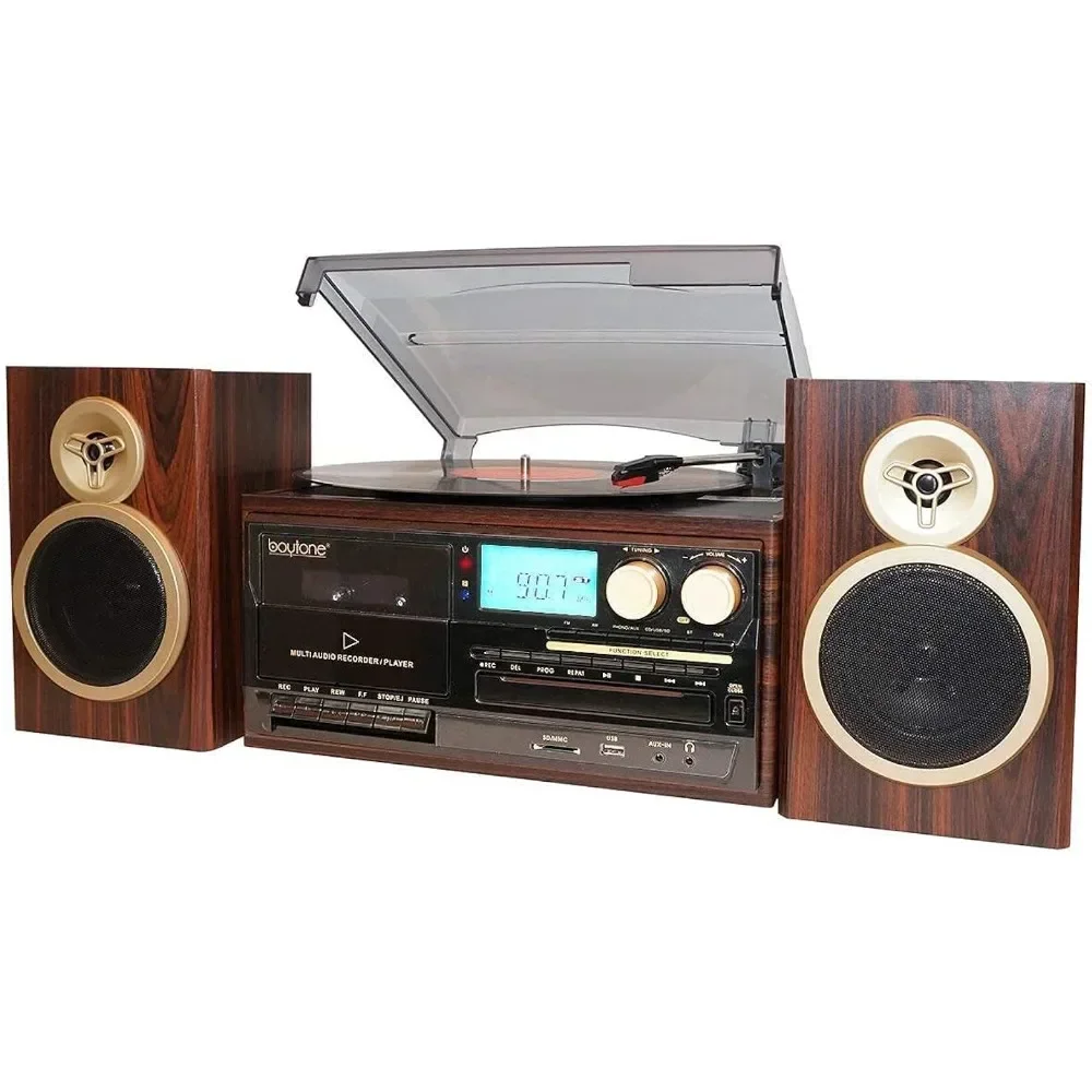 SAT BT-28SPM Cd Cabinet CD / Cassette Player Built-in Tablets 2 Separate Stereo Speakers Dvd Shelf for Music Cds Organizer Cart