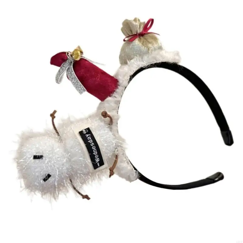 Fascia per capelli in peluche a tema natalizio Puntelli per festival Hairhoop Copricapo per riunioni famiglia Copricapo per