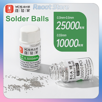 YCS Precision Solder Balls Flux Core Solder 25000pcs/bottle 0.3-0.55 mm BGA Reballing Balls Leaded For IC Chip Soldering