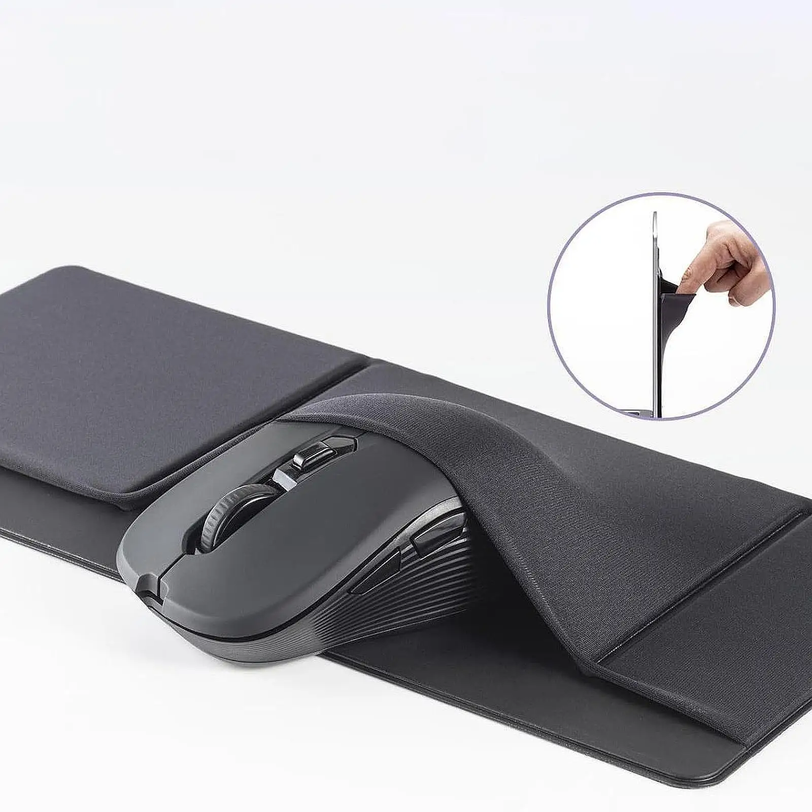 Mice Bag Portable Adhesive Laptop Back Storage Bag for Headset USB Cable Pen