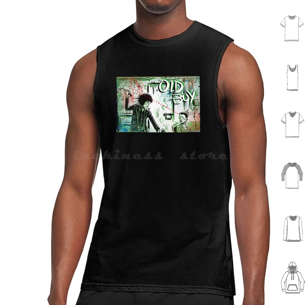 Ilustración de arte Oldboy, dibujo, Chan Wook Park , Joe Badon, coreano, película, camisetas sin mangas de algodón con estampado de película Oldboy Chan