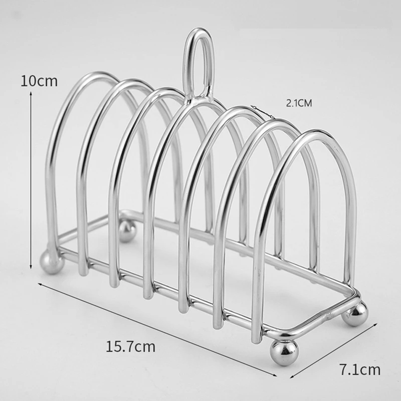 Toast Bread Rack Holder 6 Slice Stainless Steel Toast Rack With Ball Feet And Loop Carry Handle