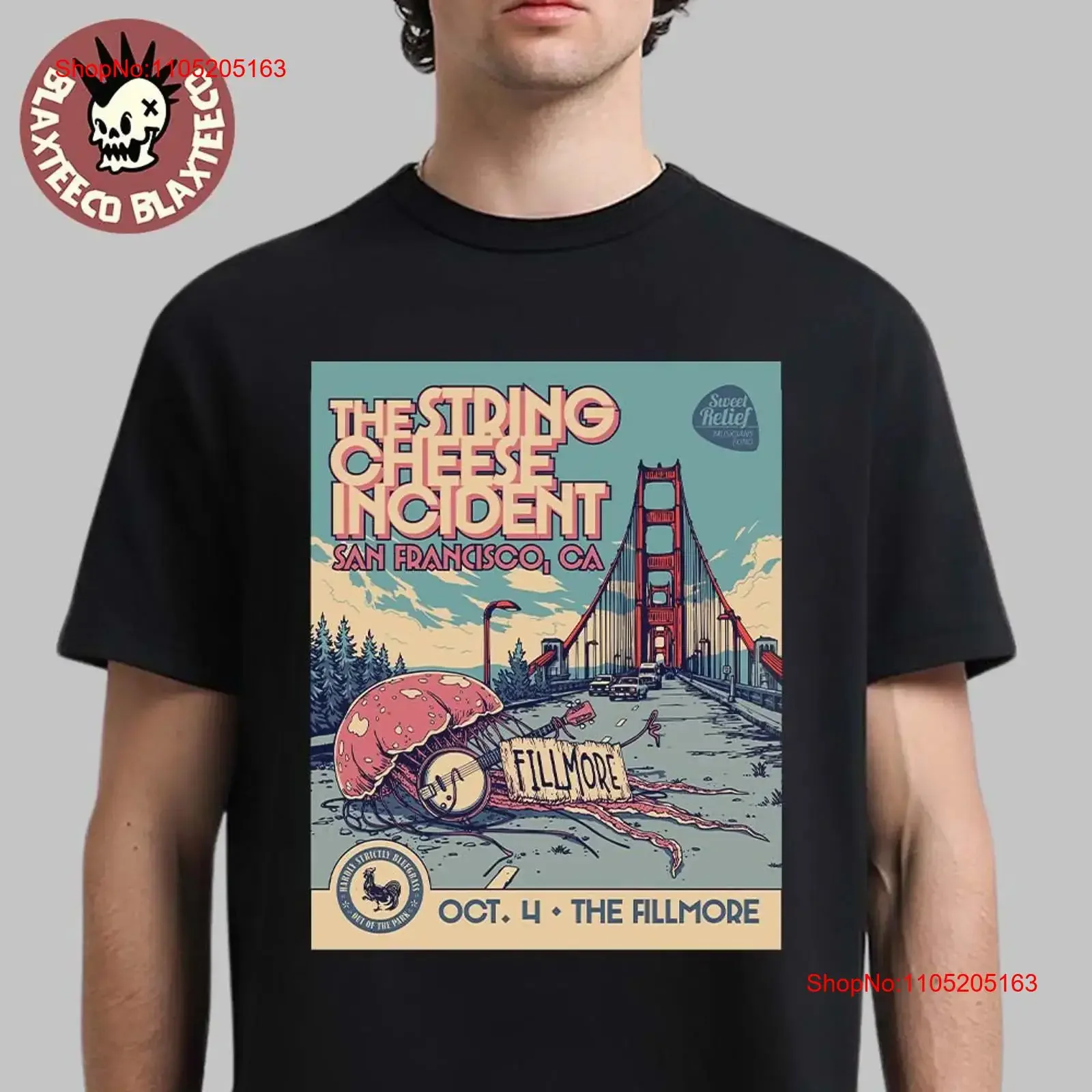 The String Cheese Incident San Francisco 2025 Fillmore Poster T Shirt vintage Washed Stylish graphic homme Soft Casual fashion
