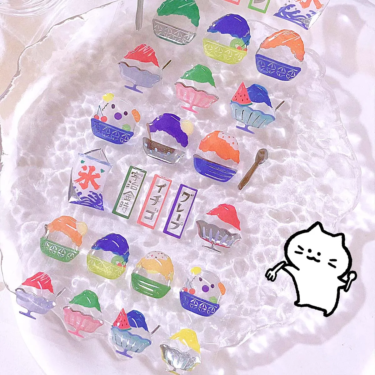 Crystal Drop 3D adesivi in PVC Scrapbooking Hot Stamping Sticker Wind Chime Goldfish Ice Cream Diy Journal Diary Cute Decor Gift