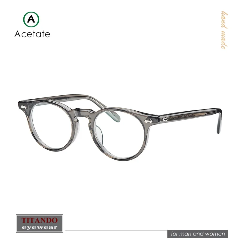 

Japanese retro acetate galsses Literary style Boston Inverted pear shape frame Men's and women's optical eyeglasses TVR505