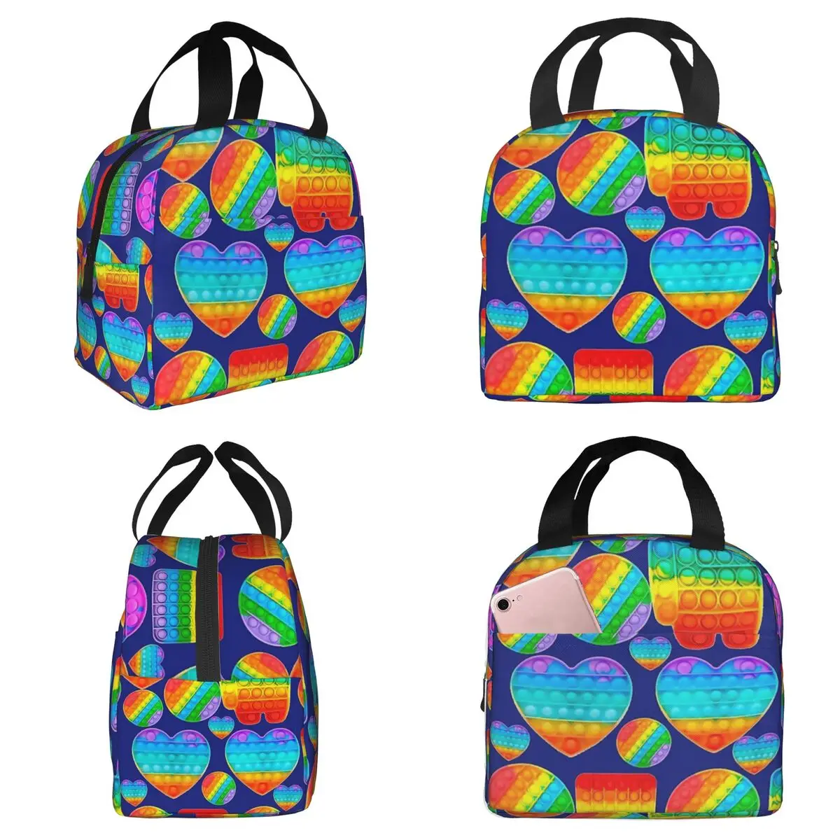 Popit Anti-Stress System Insulated Lunch Bag for Women Office Cooler Thermal Food Box Tote Portable Lunch Boxes Container