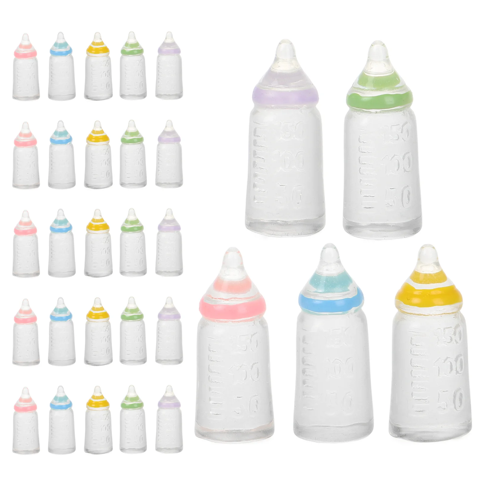 

30 Pcs Miniature Baby Bottle DIY Supply Bottles Toys for Kids Shower Favor Resin Party Supplies Boy