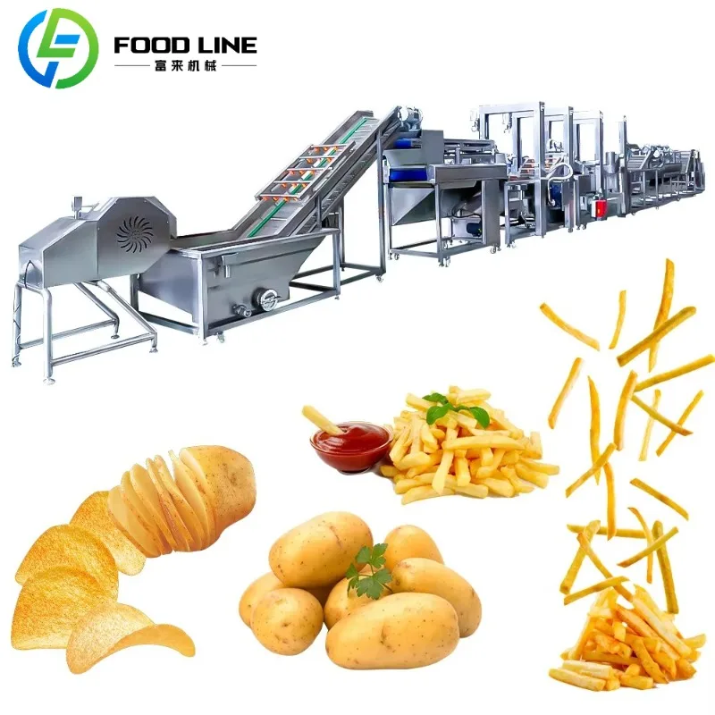 Custom  Fresh Potato Chips Production Line Fully Automatic Industrial French Fries Fried Onion Rings Banana Chips Frying Line