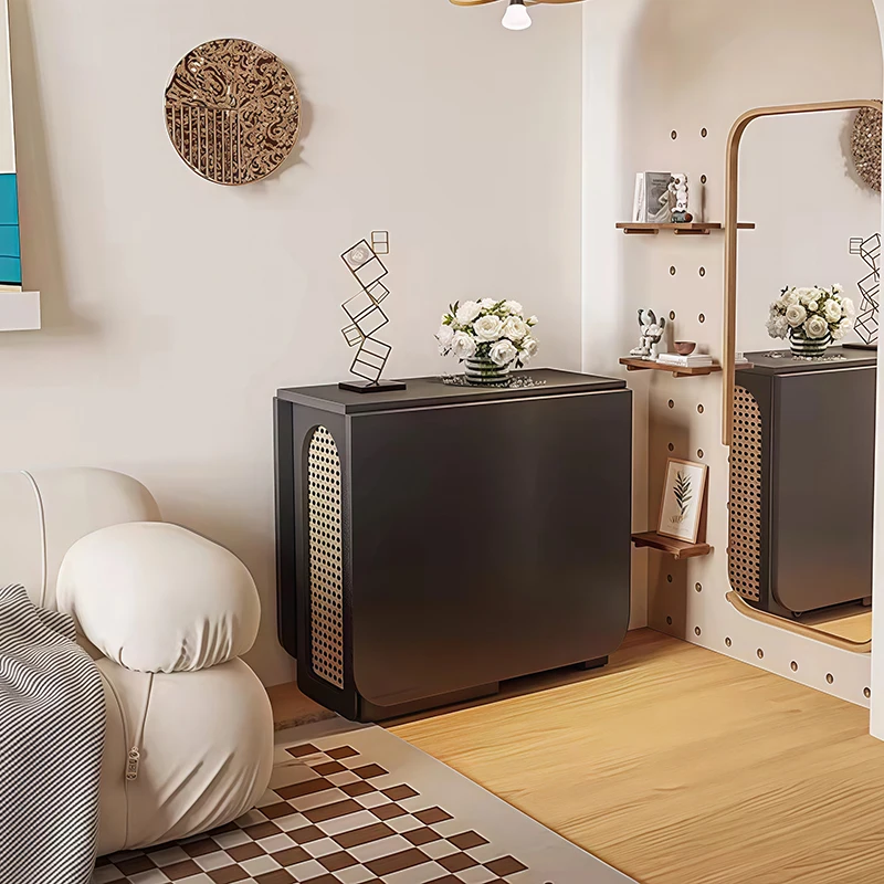 

Черный прямоугольный выдвижной складной обеденный стол из массива дерева, небольшой бытовой светильник, роскошная мебель из матрасного дерева