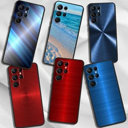 Red Blue Metal And Seawater For Samsung Galaxy S24 S23 S22 S21 S20 FE S10 S10E Plus Ultra Pro Lite 5G Black Cover Phone Case