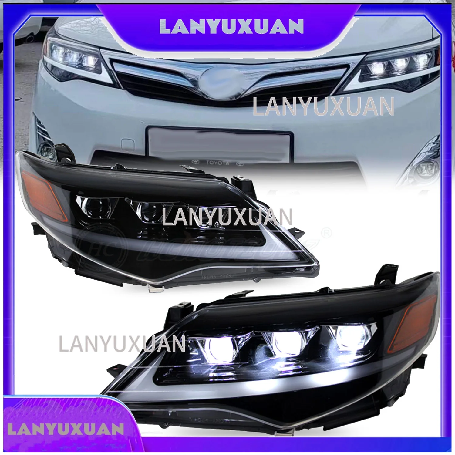 2026 HMCOTIONZ Factory New XV40 2012-2014 Daihatsu Altis DRL Animation LED Head Lights Toyota Camry Car Front Lamps Accessories