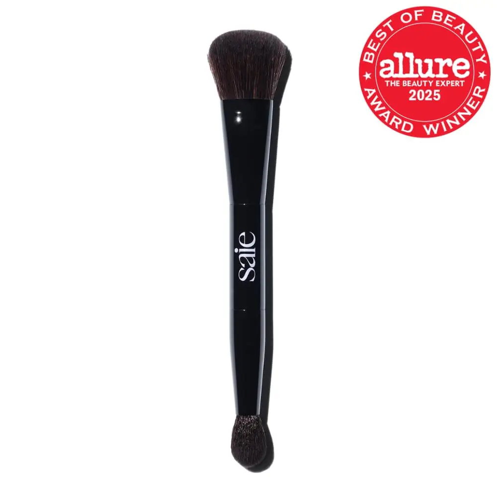 Dual-Ended Makeup Brush for Powder and Cream: Ultra-Soft, Vegan, Precise Application