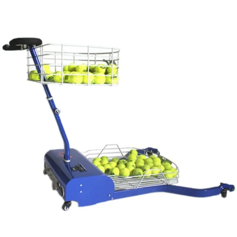 

Automatic Tennis Ball Picking Wheeled tennis ball cart hopper tennis ball trolley