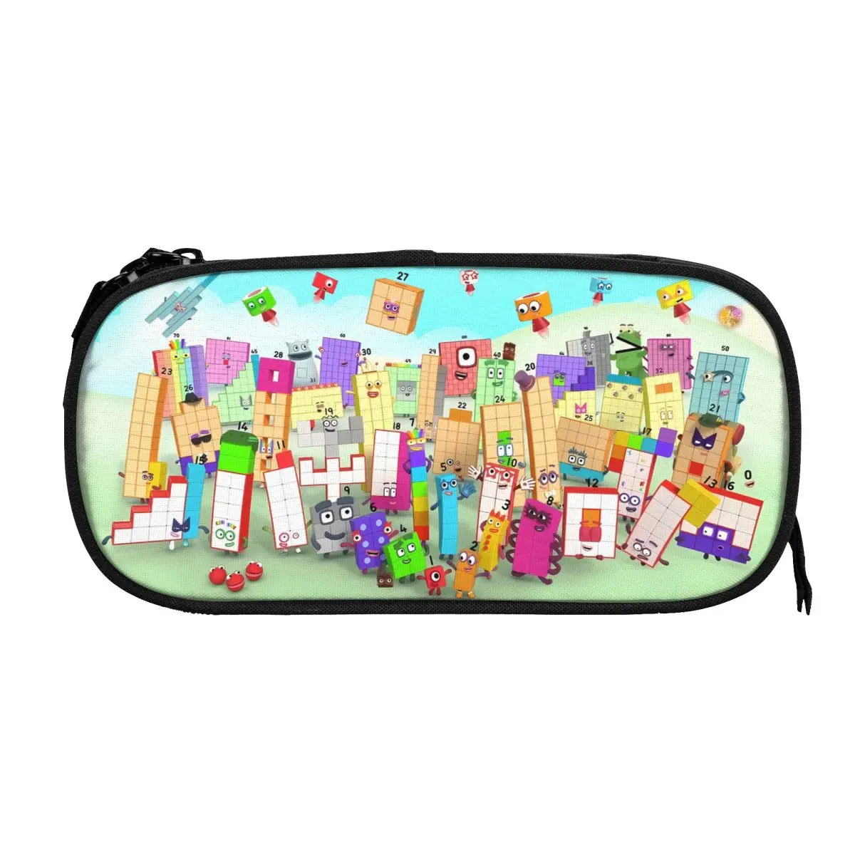 Cartoon Number-Blocks Big Capacity Pencil Pen Case Office College School Large Storage Bag Pouch Holder Box Organizer