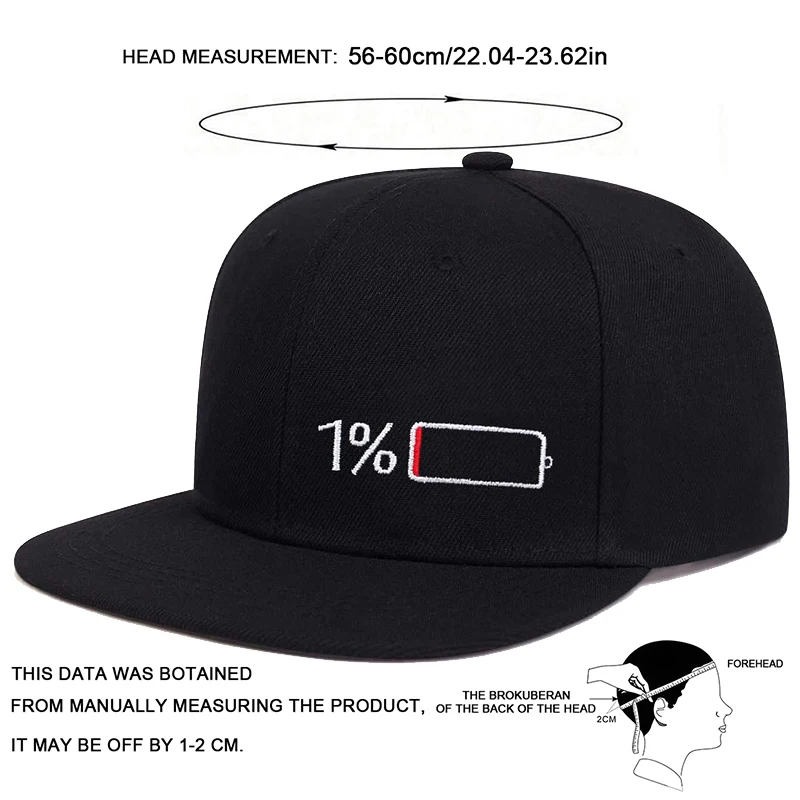 Unisex Battery Embroidery Hip-hop Hats Spring Autumn Outdoor Adjustable Casual Baseball Caps Sunscreen Hat