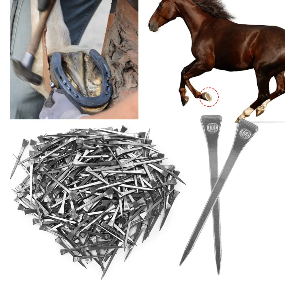250pcs Steel Horseshoe Nails E6 Size High Tensile Strength Hoof Peg Fasteners Lightweight Precise Fabrication Horseshoe Hardware