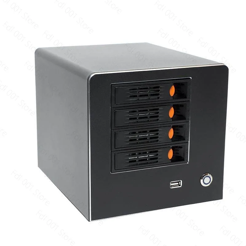 NAS private cloud Hei Zhehui Feiniu itx special 4-disc aluminum alloy panel chassis large ventilation high performance